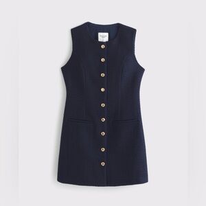 Abercrombie & Fitch Navy Tweed Sleeveless Mini Dress